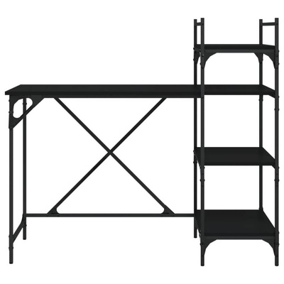 vidaXL Biurko komputerowe z półkami, czarne, 120x47x109 cm