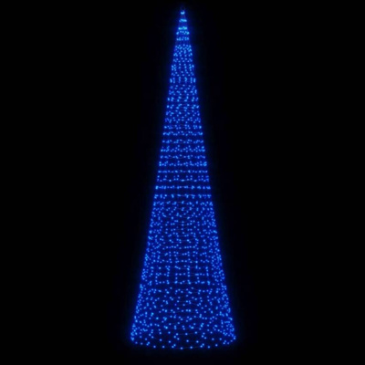 vidaXL Choinka z lampek, na maszt, 1534 niebieskie LED, 500 cm