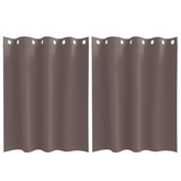 Firany blackout z kółkami 2 pcs Ciemny brąz 140 x 140 cm