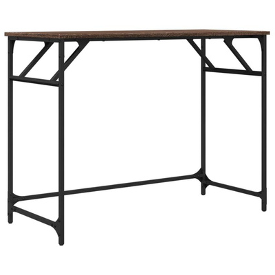 vidaXL Biurko, brązowy dąb, 100x45x76cm, materiał drewnopochodny, stal