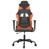 vidaXL Masujący fotel gamingowy, czarno-pomarańczowy, sztuczna skóra model standard