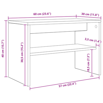 Szafka pod telewizor 60 x 30 x 40 cm Biały Drewno inżynieryjne