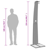 Prysznic ogrodowy, szary, 55x60x224 cm, polirattan i akacja