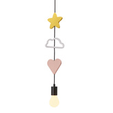 Trio hcsm p lampa wisząca czarny 3x20W E27 iq kids różowy+biały+złoty