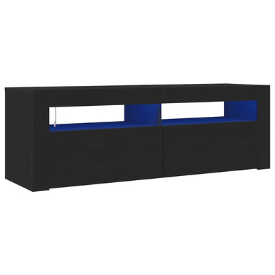 pod TV z oświetleniem LED, czarna, 120x35x40 cm Szafka