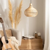 Lampa Wisząca Boho z Rattanu Abruzzo Lidia 37cm E27