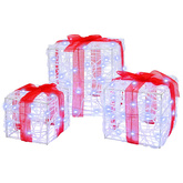 Pudełko Prezentowe 3 pcs Zimna biel 20 x 20 x 20 cm Akryl