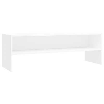 Szafka pod TV, biała, 120x40x40 cm, materiał drewnopochodny