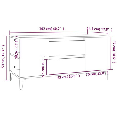Szafka pod TV, brązowy dąb, 102x44,5x50 cm vidaXL