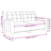 2-osobowa sofa, kremowy, 140 cm, sztuczna skóra