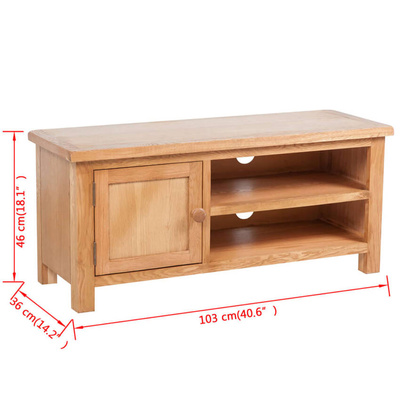 vidaXL Szafka pod TV, 103 x 36 x 46 cm, lite drewno dębowe