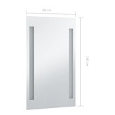 vidaXL Ścienne lustro łazienkowe z LED, 60 x 100 cm
