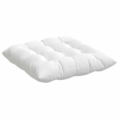 Poduszki na siedziska 4 pcs Biały 40 x 40 x 6 cm tkanina