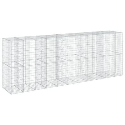 Kosz gabionowy z pokrywą, 550x100x200 cm, galwanizowane żelazo