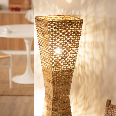 Lampa Podłogowa 130cm z Włókien Naturalnych Boho Abruzzo Carlotta 2x E27