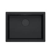 LOGAN 100 GraniteQ zlewozmywak pure carbon 59,5x45,1x21,5 cm 1-komorowy wpuszczany z syfonem manualnym pure carbon