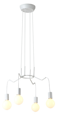 Lampa wisząca sufitowa biała matowa oprawa 4x40W Basso Candellux 34-71002