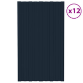Panel dachowy 12 pcs antracytowy 80 x 45 cm Stal galwanizowana
