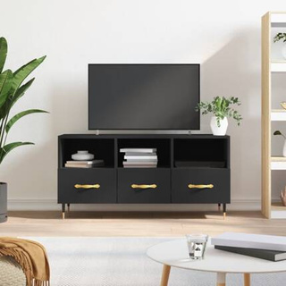 vidaXL Szafka pod TV, czarna, 102x36x50 cm, materiał drewnopochodny wariant 6