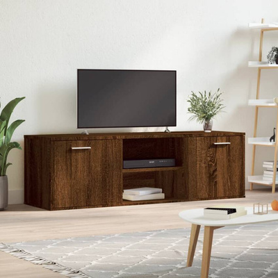 vidaXL Szafka pod TV, brązowy dąb, 120x34x37 cm