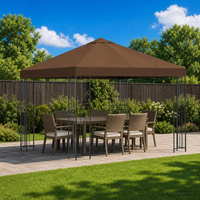 Altana 3 x 3 m brązowy Poliester i Stal 190 gsm