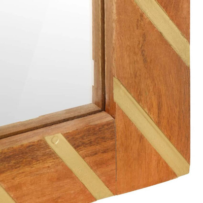 vidaXL Lustro łazienkowe, 50x70x3 cm, lite drewno mango i szkło