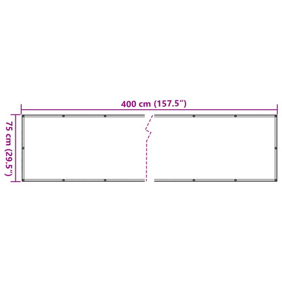 Parawan balkonowy z tkaniny oxford 75x400 cm beż