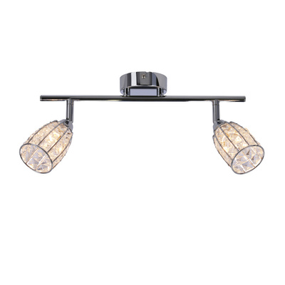 Shiba lampa sufitowa listwa chromowy 2x15w g9 klosz bezbarwny