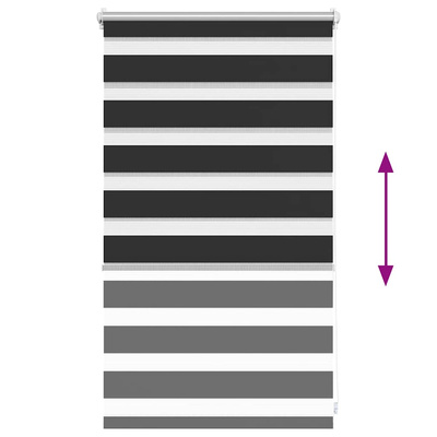 Roleta Zebra 50,9x100 cm Szerokość materiału 46,7 cm czarna