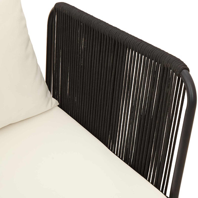 Sofa narożna do ogrodu z poduszkami naturalny