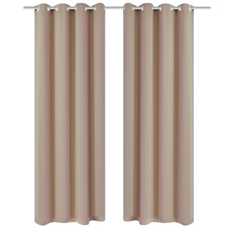 Zasłony zaciemniające z kółkami, 2 szt., 135 x 175 cm, kremowe