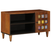 Szafka pod telewizor z drzwiami orzech włoski 80 x 33 x 46 cm