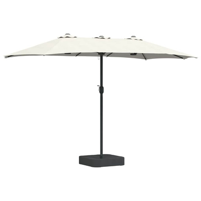 Parasolka ogrodowa piaskowy 385 x 209 x 244 cm Poliester i Stal