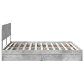 Łóżko z miejscem do przechowywania Betonowy szary 200 x 200 cm