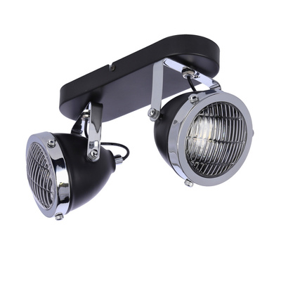 Crazy lampa sufitowa listwa czarny 2x15w gu10 klosz bezbarwny