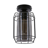 Jonera lampa sufitowa czarny 1X40 E27 klosz dymiony 31-08404