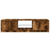 vidaXL Szafka pod TV, z LED, przydymiony dąb, 140 x 40 x 35,5 cm
