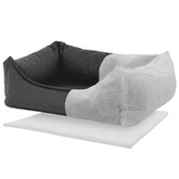 Madison Legowisko dla psa Skai Check, 80x67x22 cm, szare