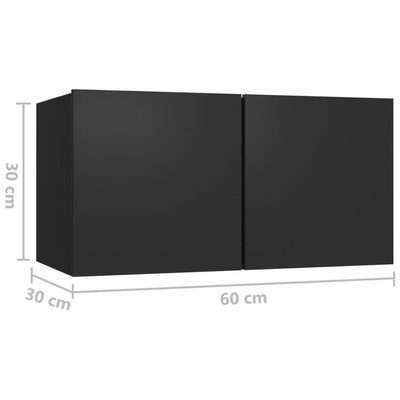 vidaXL Szafka wisząca pod TV, czarna, 60x30x30 cm