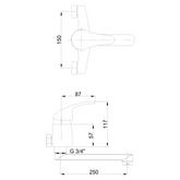 Bateria zlew. ścienna perea wylewka 25 cm BC-05-D01-A Invena