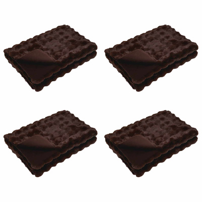 Koc antypoślizgowy z sztucznego futra królika Olite 4 pcs Camel