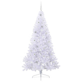 Sztuczna choinka z 300 diodami LED Biały 210 cm PVC i stal