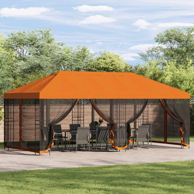 Altana z bokami 6 x 3 m pomarańczowy Poliester i Stal 190