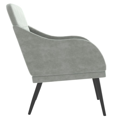 vidaXL Fotel, jasnoszary, 63x76x80 cm, obity aksamitem
