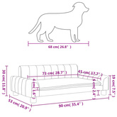 vidaXL Legowisko dla psa, ciemnoszare, 90x53x30 cm, obite tkaniną