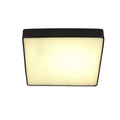 Plafon sufitowy LED QUATTRO czarny – kwadratowy ze szklanym kloszem – minimalistyczna lampa sufitowa