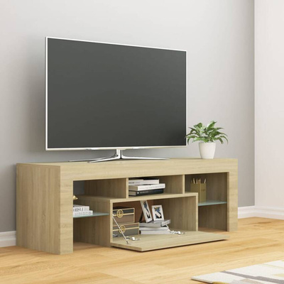 vidaXL Szafka pod TV z oświetleniem LED, dąb sonoma, 120x35x40 cm wariant 4