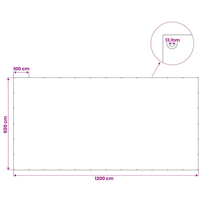 Plandeka z oczkami Biały 6 x 12 m 260 gsm PE