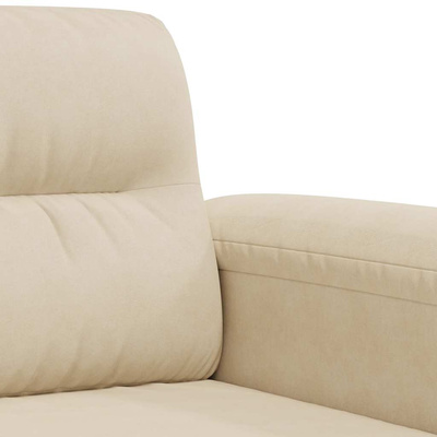 Sofa 2-osobowa, kremowy, 140 cm, tapicerowana mikrofibrą