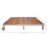 vidaXL 2-osobowy leżak z poduszką, lite drewno akacjowe i stal